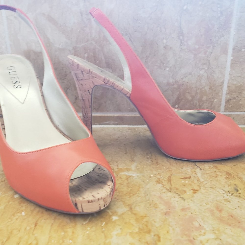 Guess  orange slings pump sandals  7